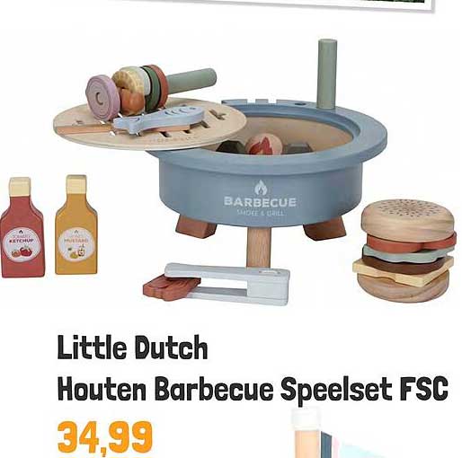 Little Dutch Houten Barbecue Speelset FSC