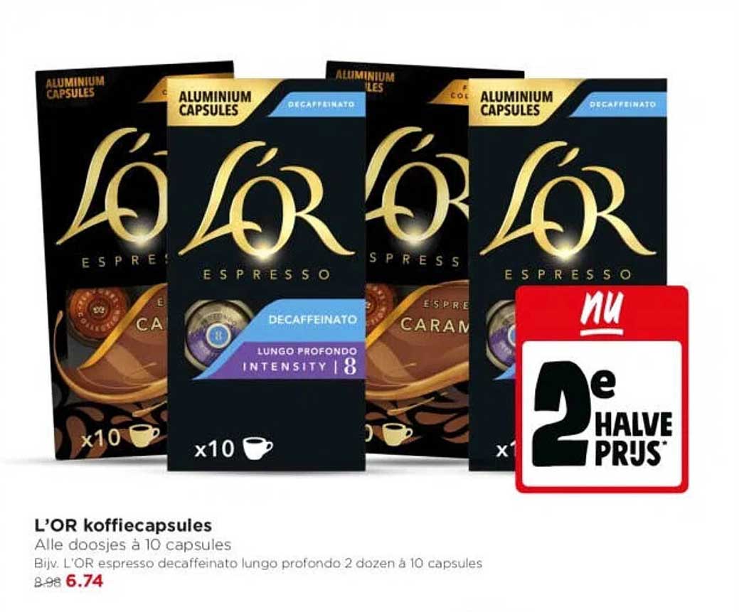 L'OR koffiecapsules 2e halve prijs