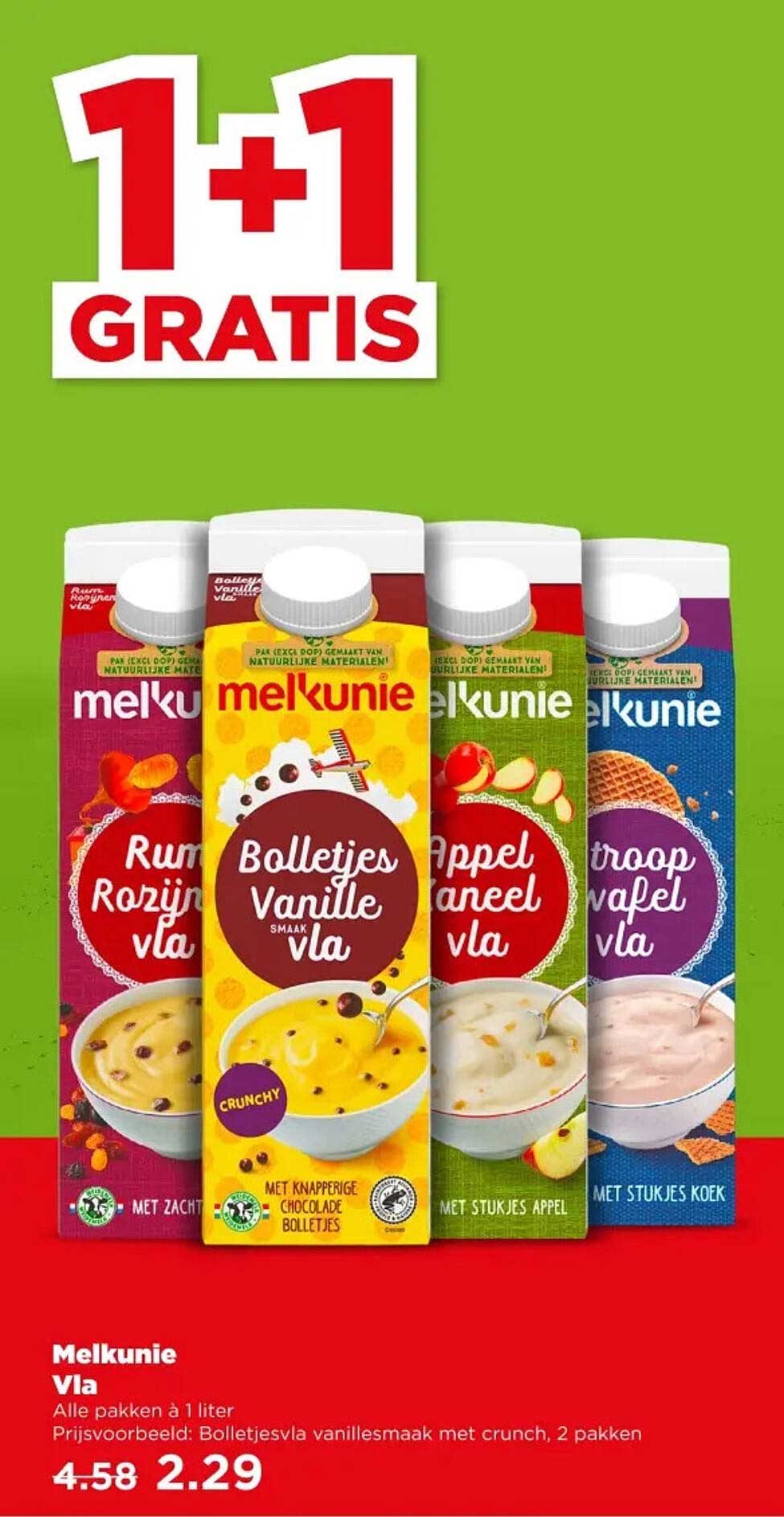 Melkunie Vla 1+1 GRATIS