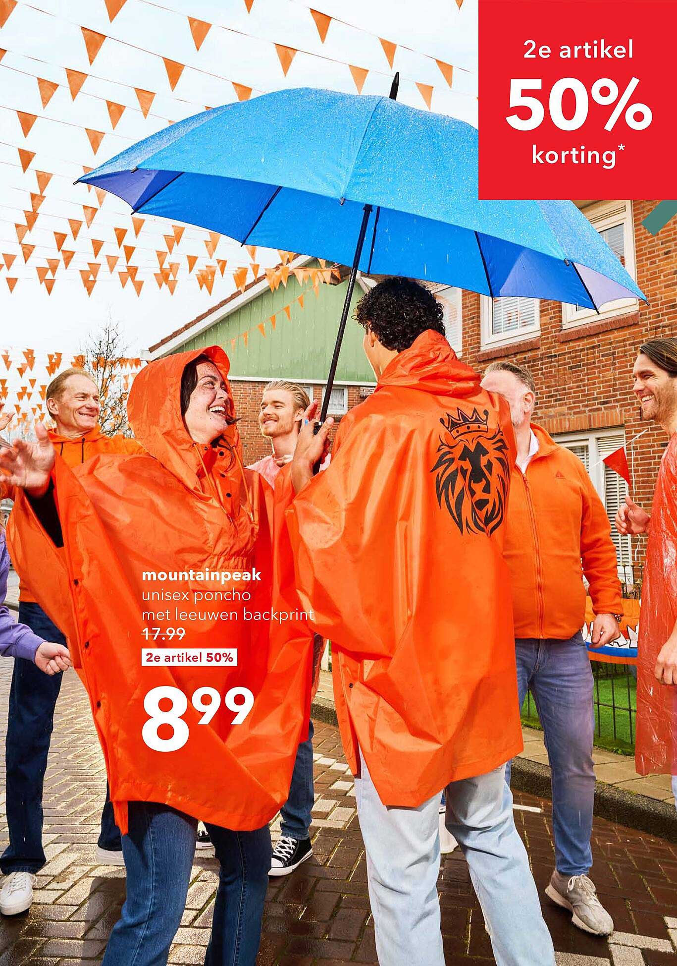 mountainpeak unisex poncho met leeuwen backprint 2e artikel 50%