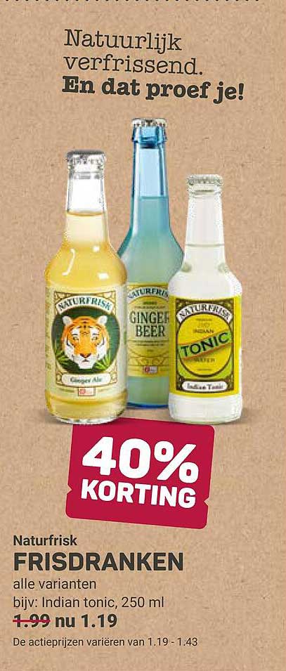 Naturfrisk FRISDRANKEN alle varianten 40% KORTING