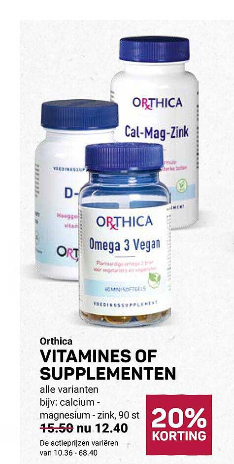 Orthica VITAMINES OF SUPPLEMENTEN alle varianten
