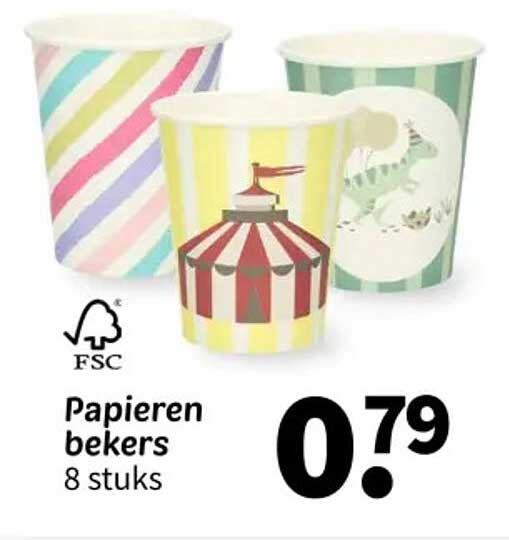 Papieren bekers 8 stuks