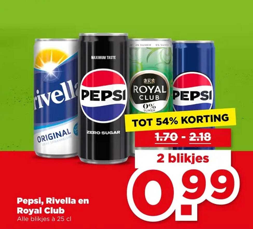 Pepsi, Rivella en Royal Club - 2 blikjes