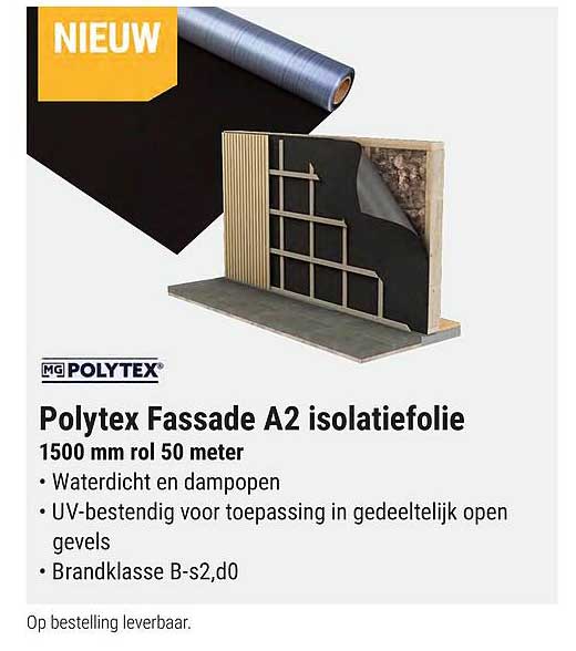 Polytex Fassade A2 isolatiefolie 1500 mm rol 50 meter