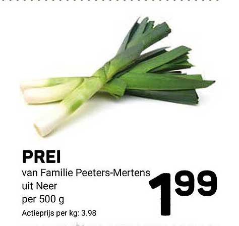 PREI van Familie Peeters-Mertens uit Neer per 500 g