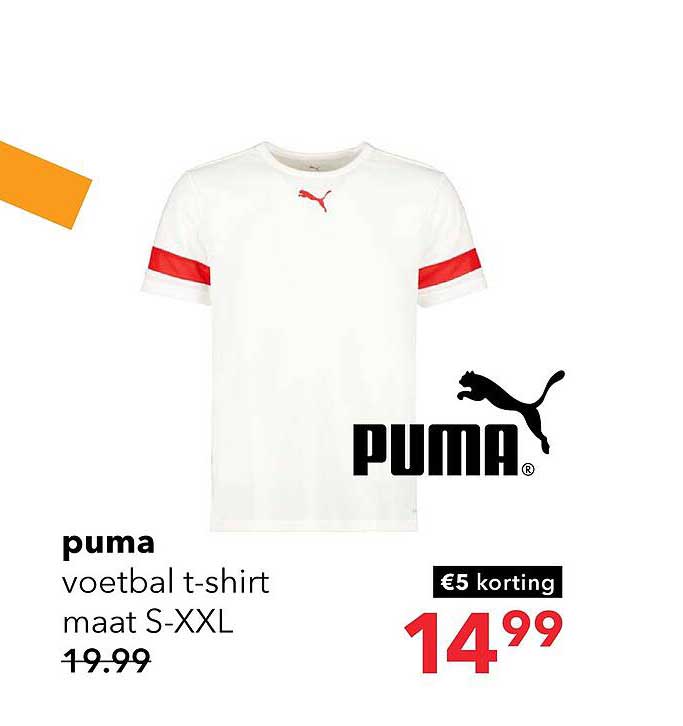 puma voetbal t-shirt maat S-XXL €5 korting