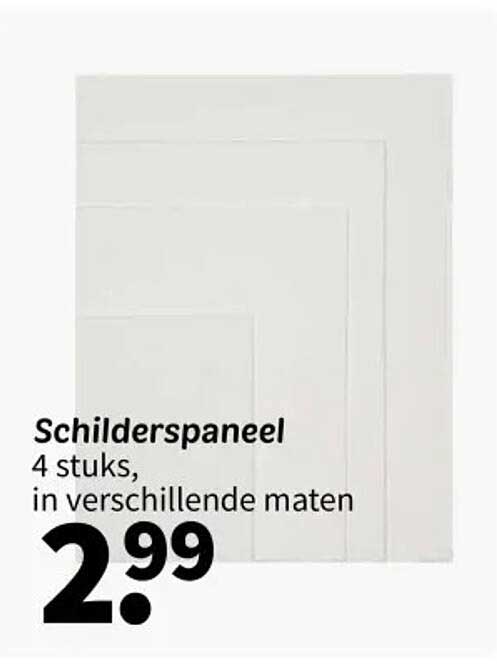 Schilderspaneel 4 stuks, in verschillende maten