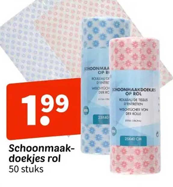 Schoonmaakdoekjes rol 50 stuks