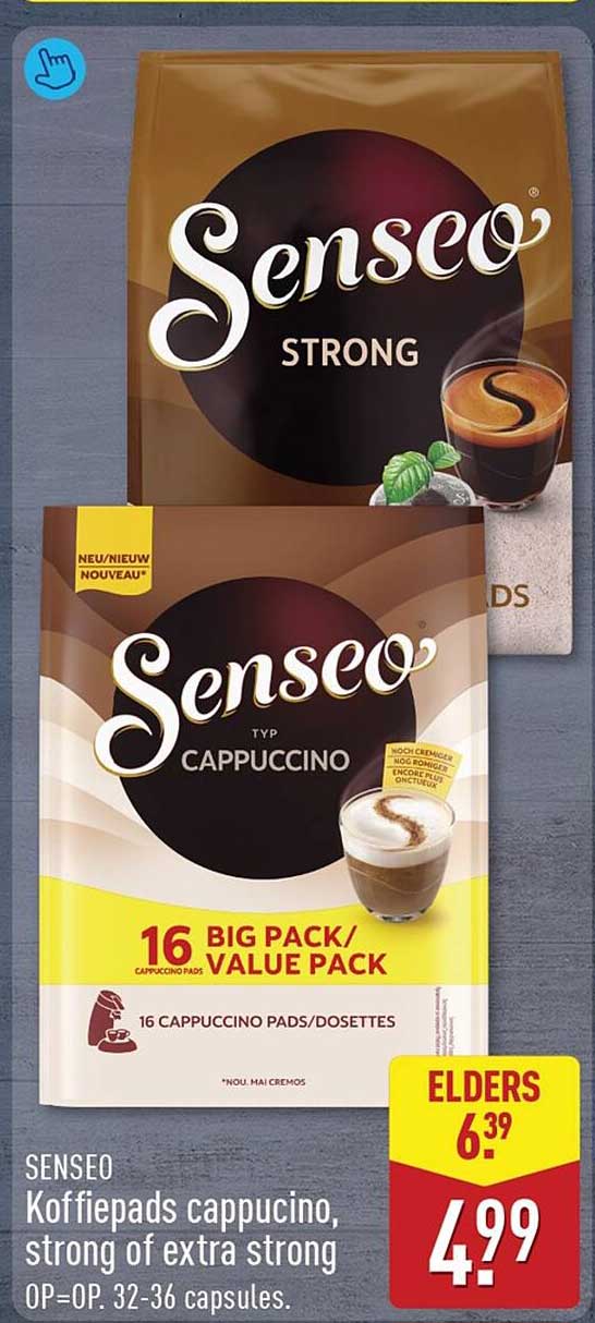 Senseo Koffiepads cappuccino, strong of extra strong