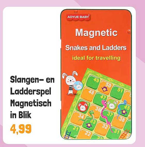 Slangen- en Laddersspel Magnetisch in Blik