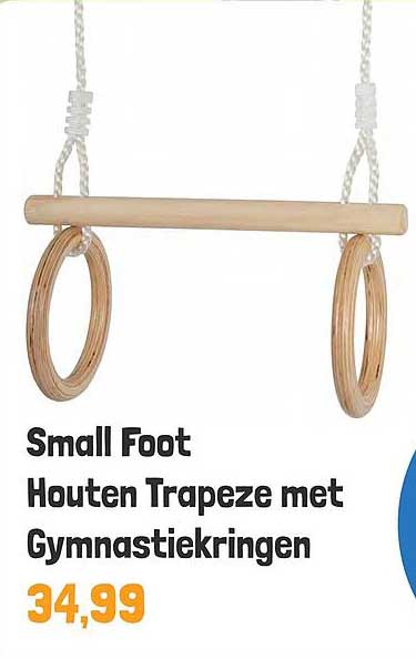 Small Foot Houten Trapeze met Gymnastiekringen
