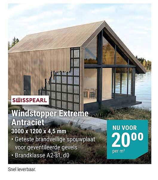 Swisspearl Windstopper Extreme Antraciet 3000 x 1200 x 4,5 mm