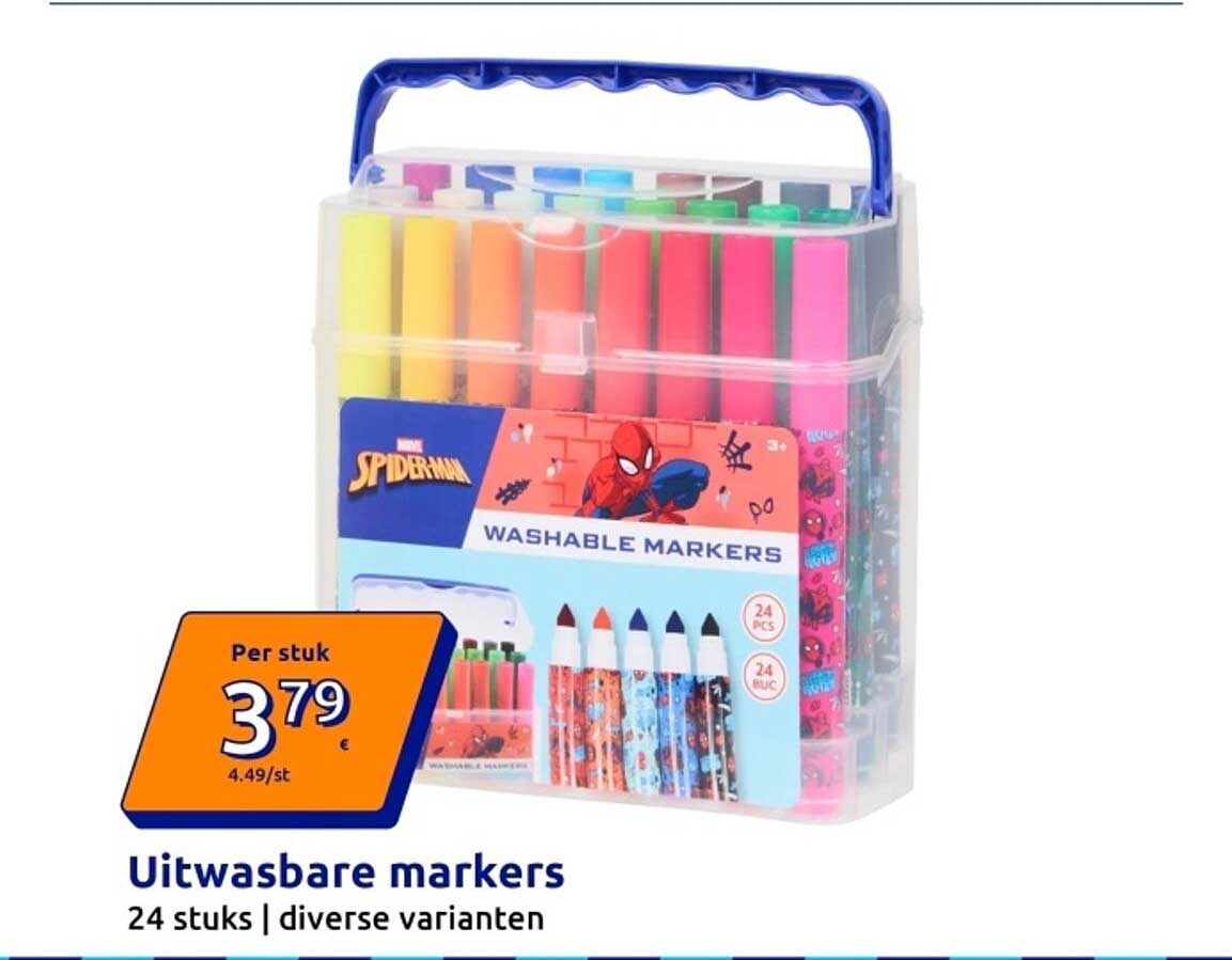 Uitwasbare markers 24 stuks | diverse varianten