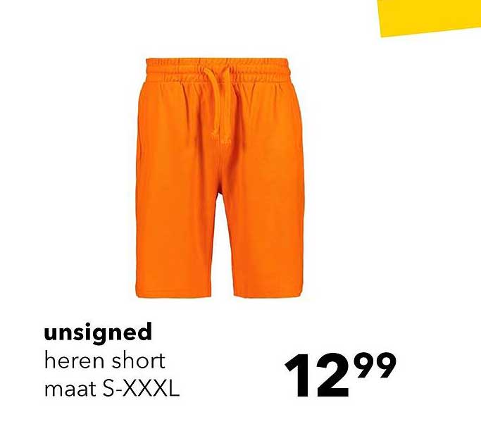 unsigned heren short maat S-XXXL