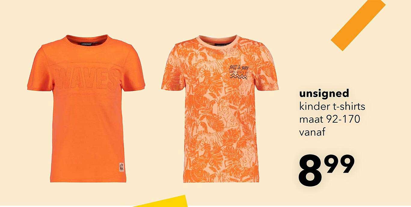 unsigned kinder t-shirts maat 92-170 vanaf