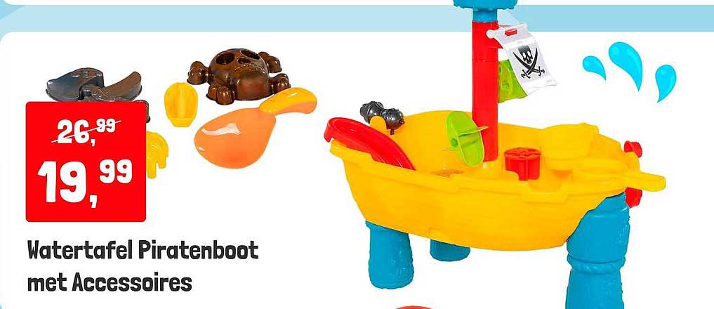 Watertafel Piratenboot met Accessoires