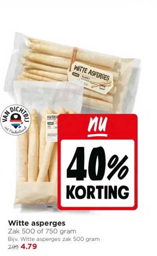 Witte asperges nu 40% korting