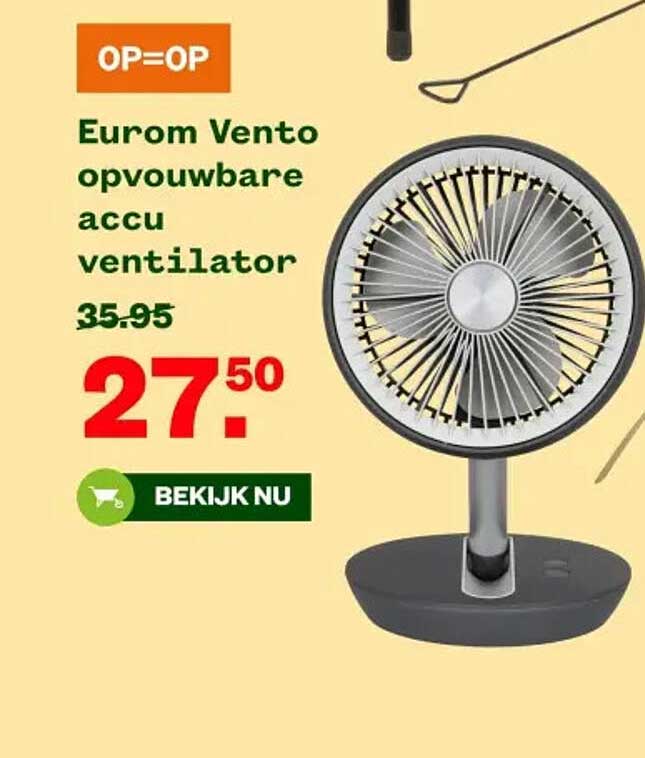 Eurom Vento opvouwbare accu ventilator