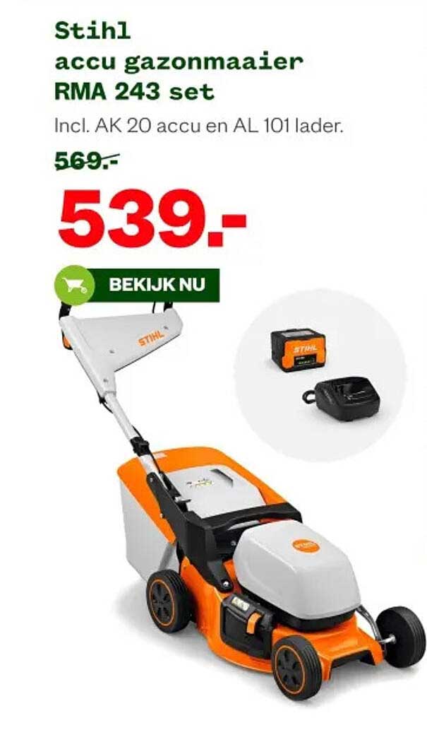Stihl accu gazonmaaier RMA 243 set