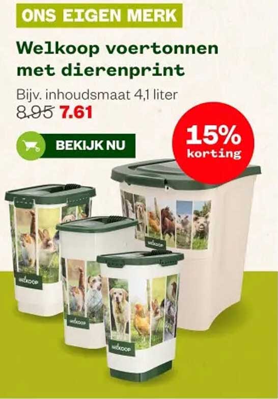 Welkoop voertonnen met dierenprint