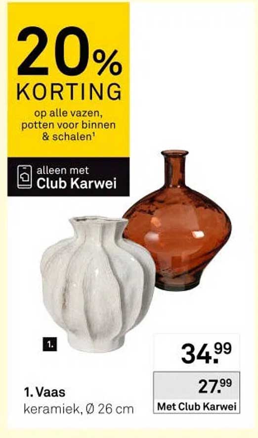 20% korting op alle vazen, potten voor binnen & schalen¹