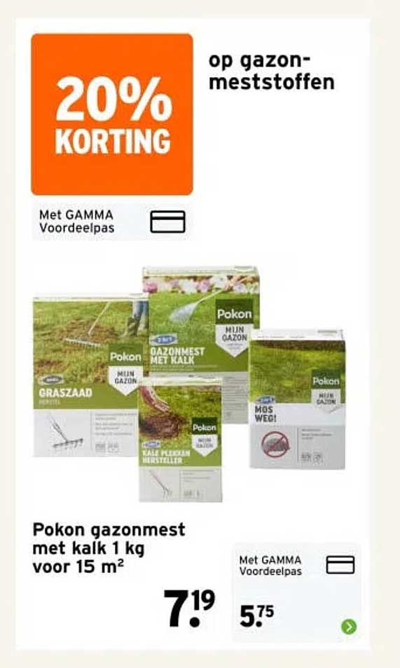 20% korting op gazon-meststoffen