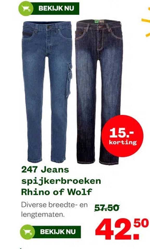 247 Jeans spijkerbroeken Rhino of Wolf