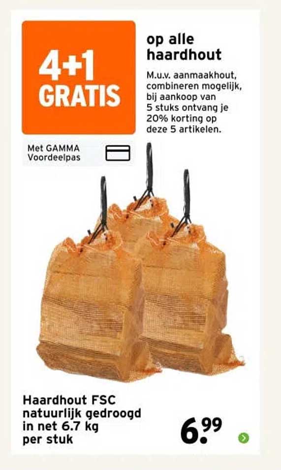 4+1 GRATIS op alle haardhout