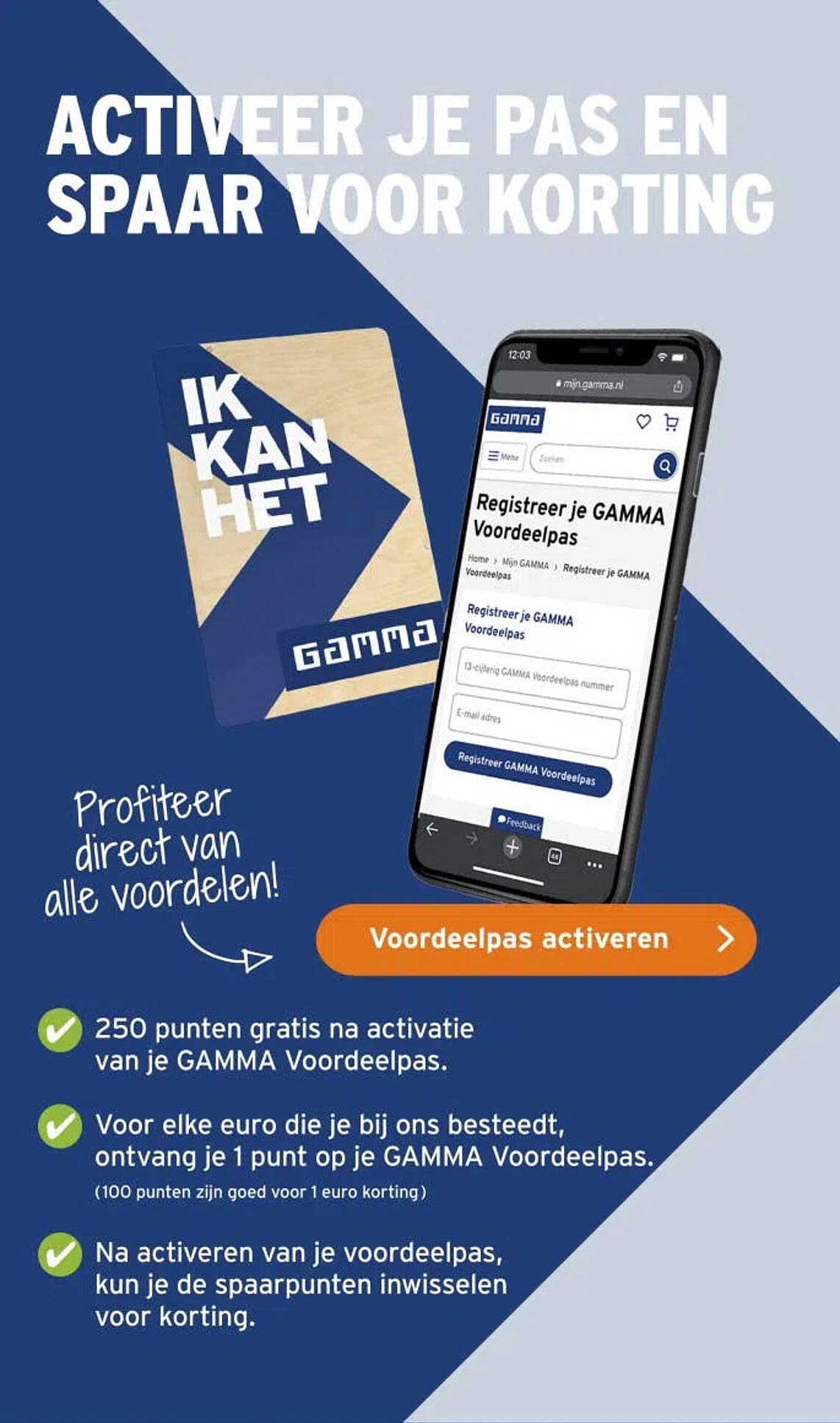 Activeer je pas en spaar voor korting