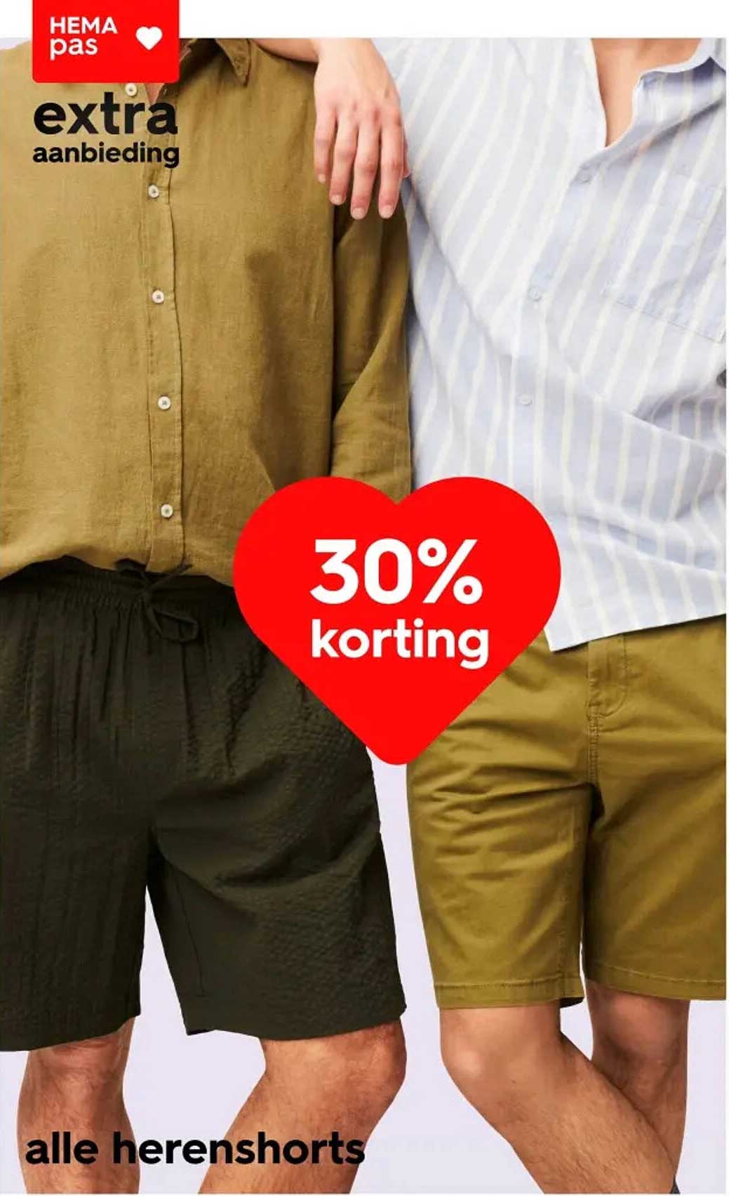alle herenshorts 30% korting