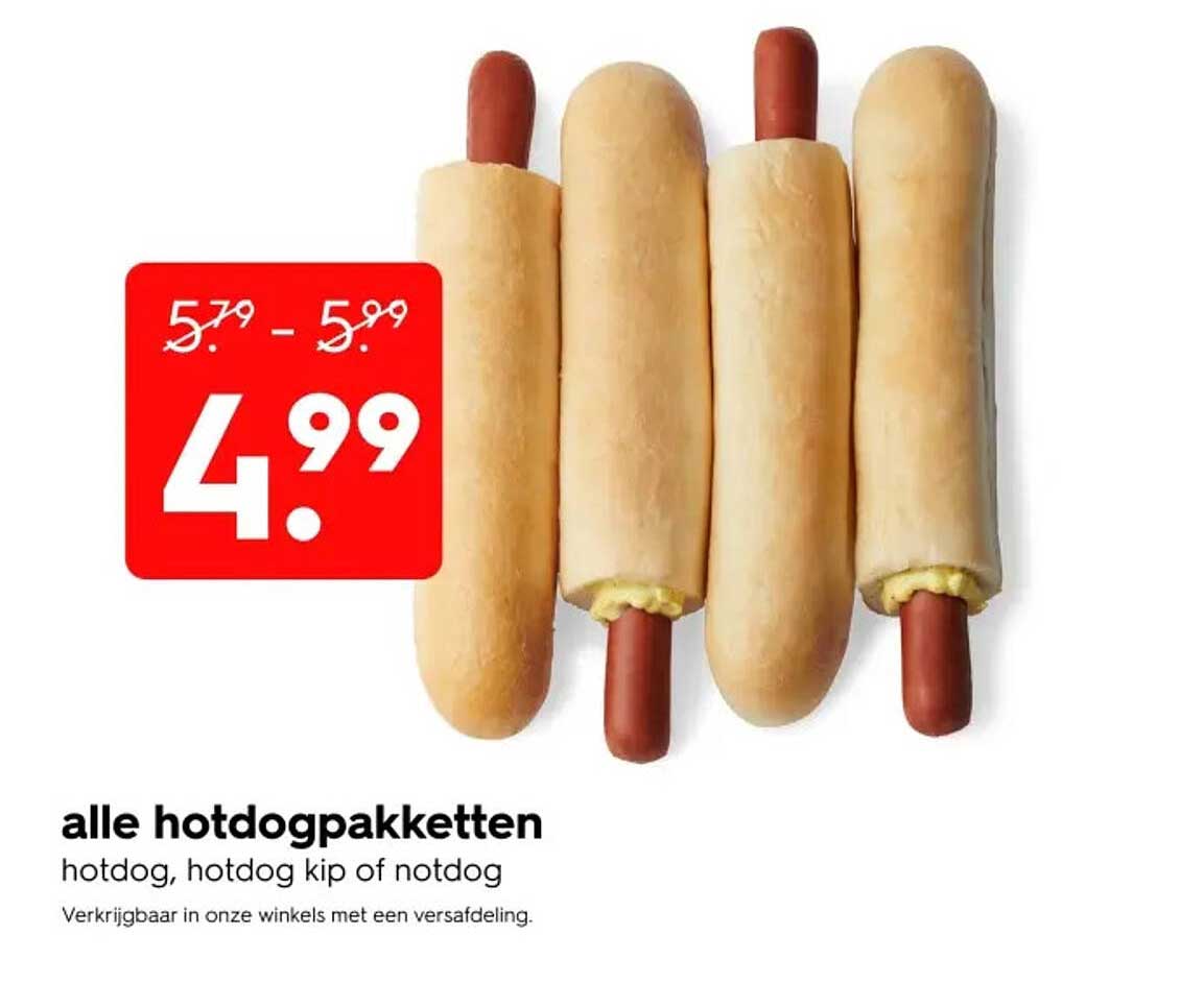 alle hotdogpakketten hotdog, hotdog kip of hotdog