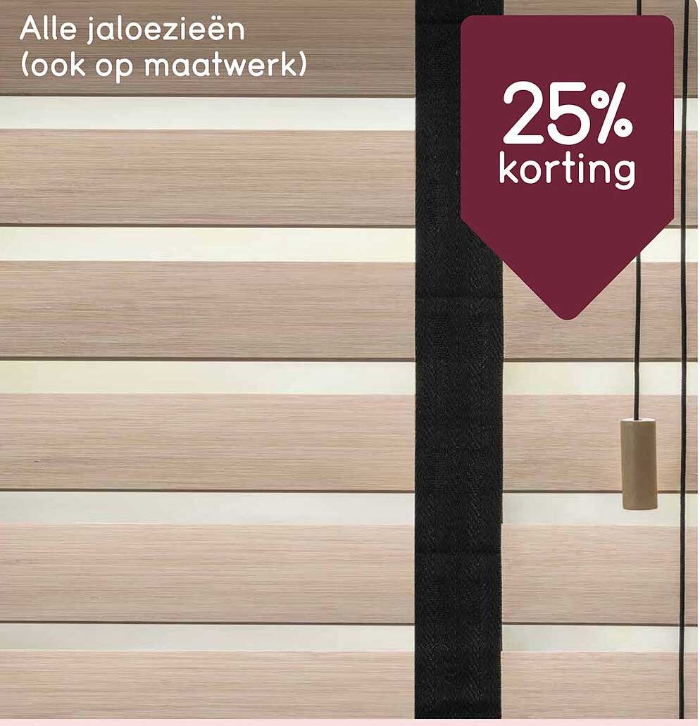Alle jaloezieën (ook op maatwerk) 25% korting