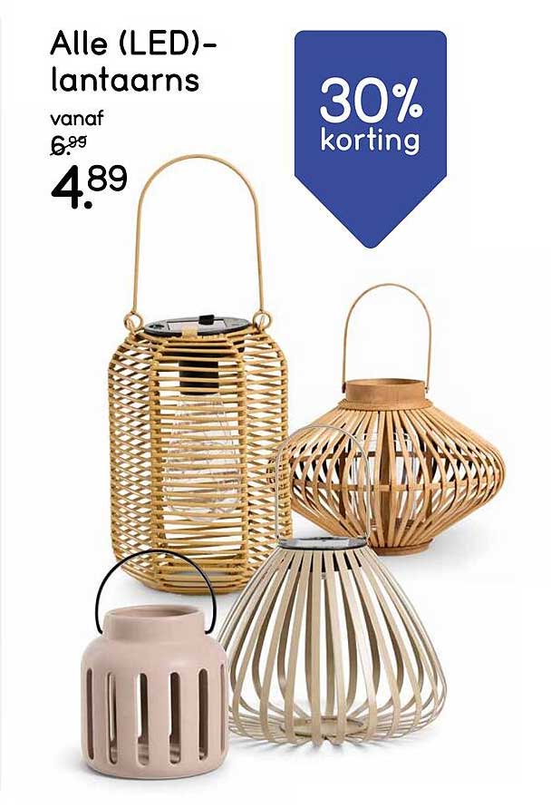 Alle (LED)-lantaarns 30% korting