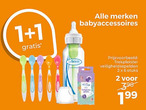 Alle merken babyaccessoires 1+1 gratis
