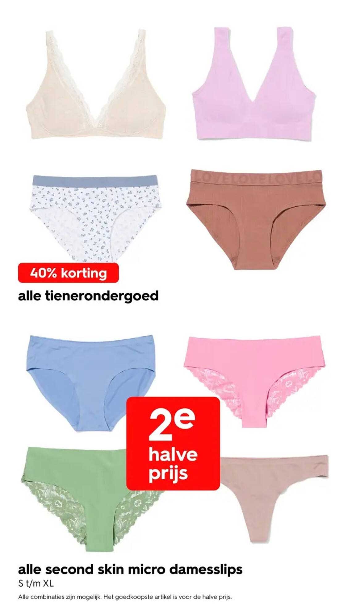 alle second skin micro damesslips 2e halve prijs