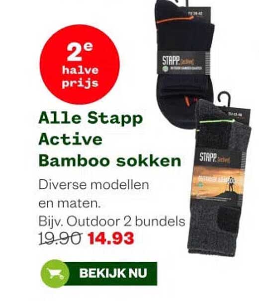 Alle Stapp Active Bamboo sokken 2e halve prijs