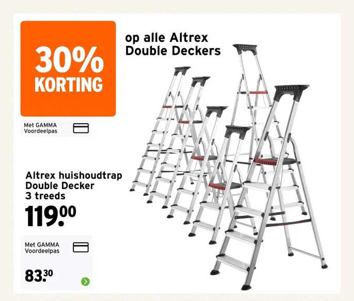 Altrex huishoudtrap Double Decker 3 treeds 30% Korting