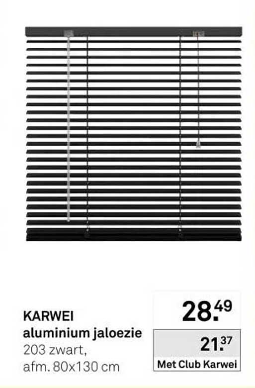 aluminium jaloezie 203 zwart, afm. 80x130 cm
