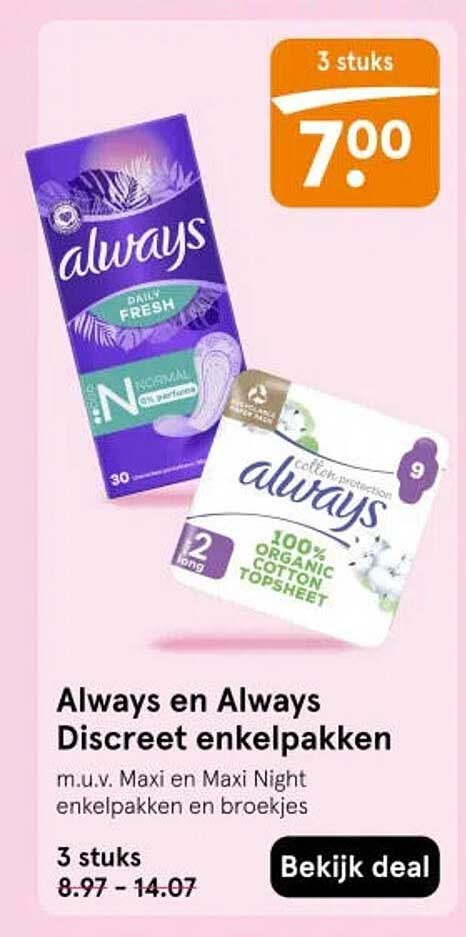 Always en Always Discreet enkelpakken 3 stuks