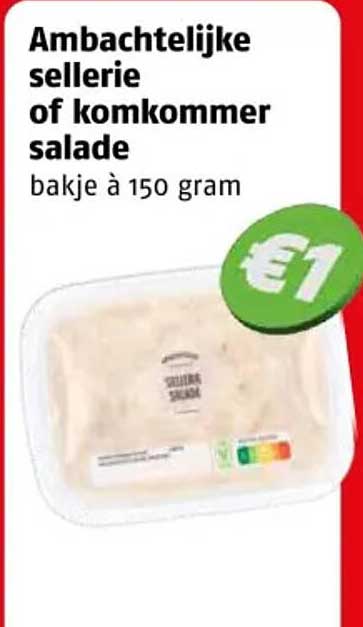 Ambachtelijke sellerie of komkommer salade bakje à 150 gram