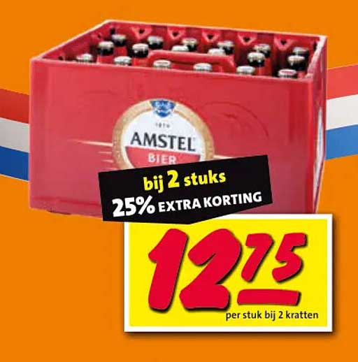 Amstel bier bij 2 stuks 25% EXTRA KORTING