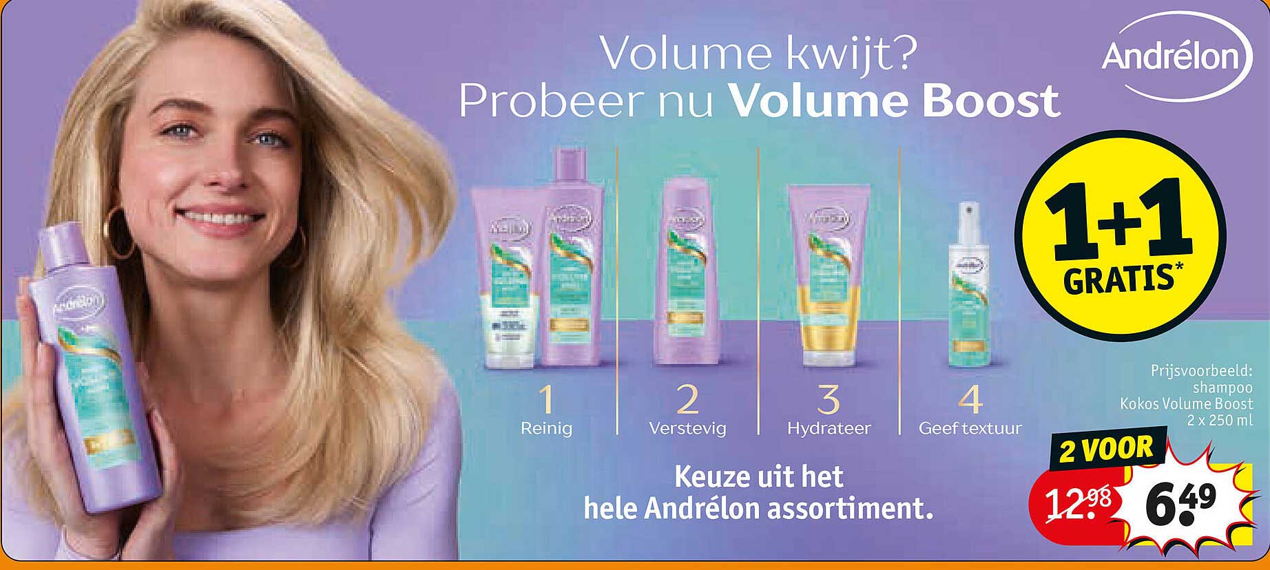 Andrélon Volume Boost 1+1 GRATIS