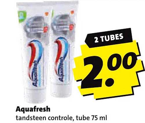 Aquafresh tandsteen controle, tube 75 ml 2 tubes