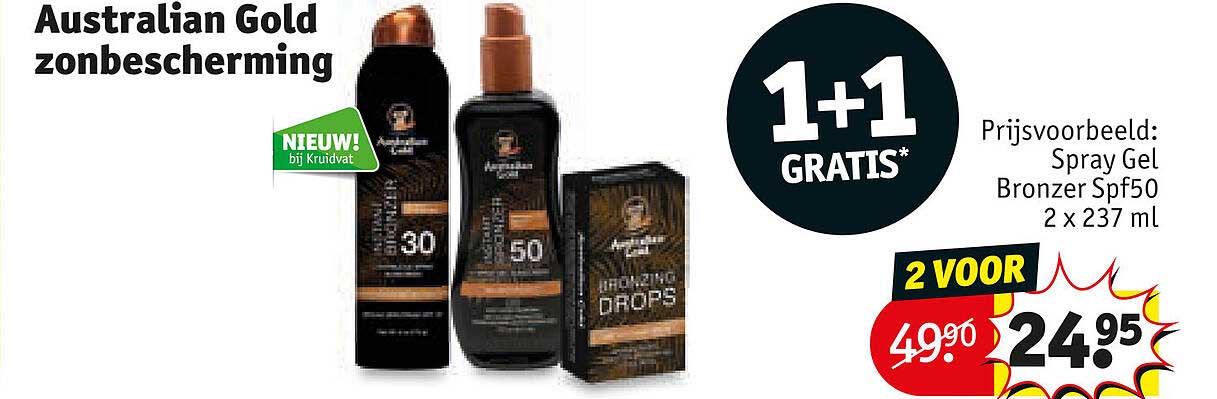 Australian Gold zonbescherming 1+1 GRATIS*