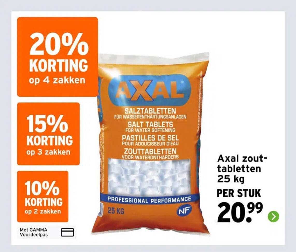 Axal zout-tabletten 25 kg