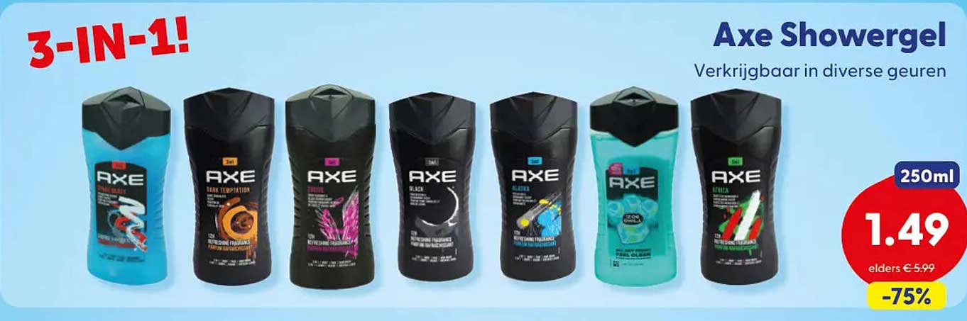 Axe Showergel 3-IN-1!