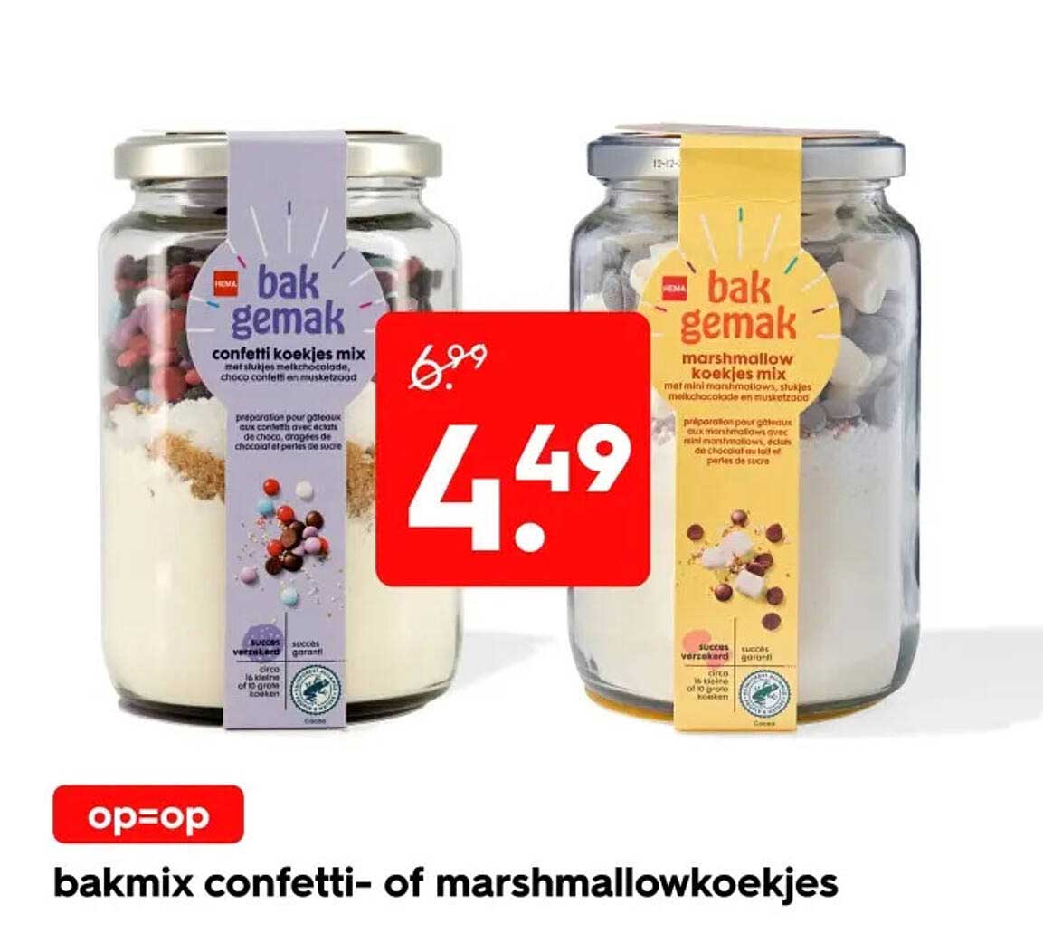 bakmix confetti- of marshmallowkoekjes op=op