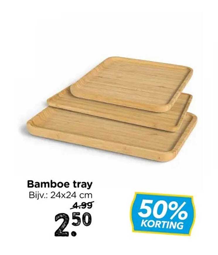 Bamboe tray Biji.: 24x24 cm 50% KORTING
