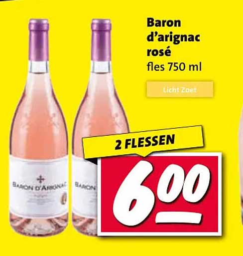Baron d’argiac rosé fles 750 ml 2 flessen